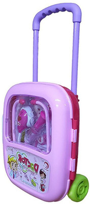 

Akrobo Trolly Doctor Set With Light & Sound Effects With Suitcase Toy For Child Blue