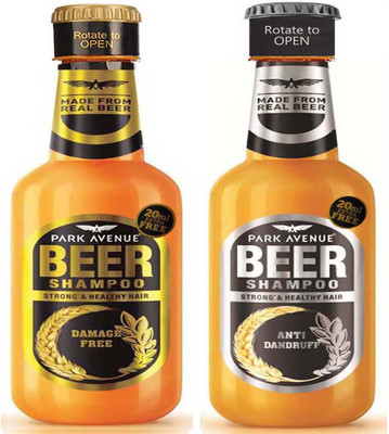 

Park Avenue NEW ANTI DANDRUFF Beer Shampoo + NEW DAMAGE FREE Beer Shampoo 370 ml × 2 Pack Of Two(740 ml)