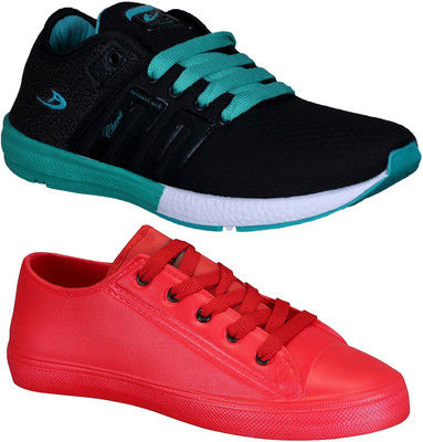 

Pexlo Combo Pack of 2 Casual & Sports Shoes (Sneakers Shoes) Walking Shoes For Men(Multicolor, Black & red