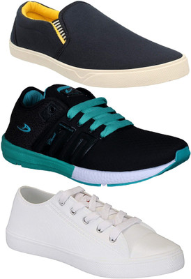 

Pexlo Combo Pack of 3 Casual & Sports Shoes (Loafers & Sneakers Shoes) Running Shoes Slip On Sneakers For Men(Multicolor, Black & white