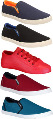 

Pexlo Combo Pack of 5 Casual & Sports Shoes (Loafers Shoes) Sneakers For Men(Multicolor, Blue;black;maroon & red