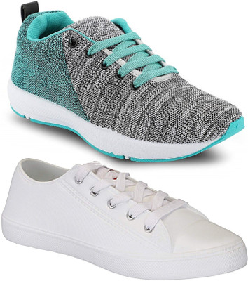 

Pexlo Combo Pack of 2 Casual & Sports Shoes (Sneakers Shoes) Running Shoes For Men(Multicolor, Grey & white