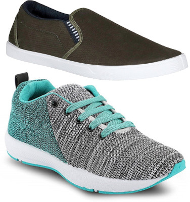 

Chevit Combo Pack of 2 Casual & Sports Shoes (Loafers Shoes) Casuals For Men(Olive, Multicolor, Olive & grey