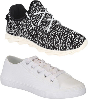 

Pexlo Combo Pack of 2 Casual & Sports Shoes (Running Shoes) Sneakers For Men(Multicolor, Black & white