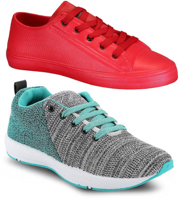 

Pexlo Combo Pack of 2 Casual & Sports Shoes (Sneakers Shoes) Sneakers For Men(Red, Grey & red