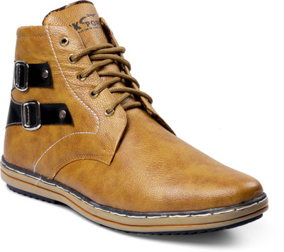 

JK Port Men New Lightweight Faux Leather Casual Shoes Boots For Men(Black, Tan, Beige