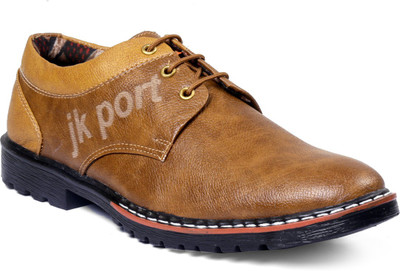 

JK Port Men New Lightweight Faux Leather Casual Shoes Corporate Casuals For Men(Brown