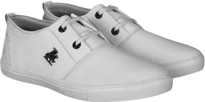 

Shoe Island Polo-X Popular Leatherette Trending All White Lace-Up College Wear Casual Sneakers For Men Canvas Shoes For Men(White