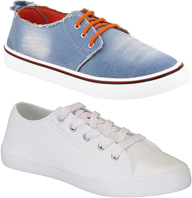 

Pexlo Combo Pack of 2 Casual Shoes Sneakers For Men(Blue, White