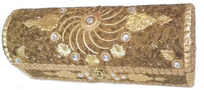 

Delhi Gift House Wooden Dry Fruit Box Wooden Decorative Platter (Multi color) Decorative Showpiece - 11.5 cm(Wooden, Gold)