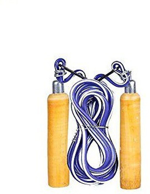 

saipro wooden handle laining rope Freestyle Skipping Rope(Blue, Length: 105 inch)
