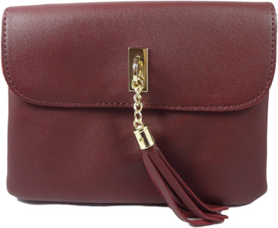 

SB Women Casual Red Synthetic Leather Sling Bag