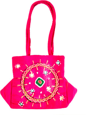 

Feel alive Women Casual Pink Cotton Hand-held Bag