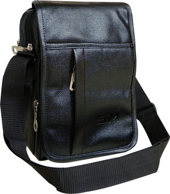

SM Men Casual Black Leatherette Sling Bag
