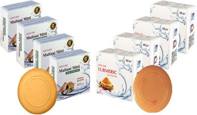 

Dewcare MULTANI + TURMERIC SOAPS (4+4 COMBO)(800 g, Pack of 8)