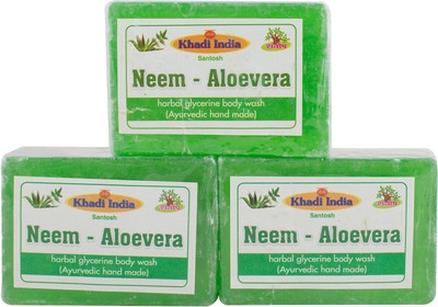 

Khadi India Santosh Neem - Aloevera (Ayurvedic Hand Made) (Pack of 3)(375 g, Pack of 3)