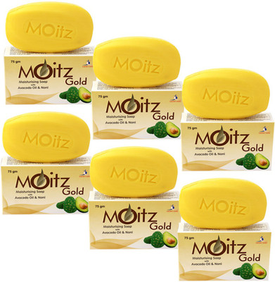 

MOITZ GOLD Soap with Avocado Oil & Noni for Moisturising(450 g, Pack of 6)
