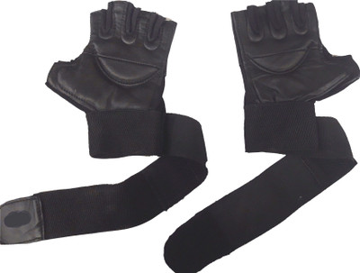 

ME Half Finger Gym fitness exercise training gloves with wrist support for men women Gym & Fitness Gloves (Free Size, Black), Balck