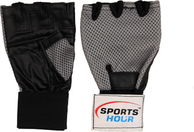 

Sportshour Grey Gym & Fitness Gloves (Free Size, Grey, Black), Black;grey