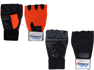 

Sportshour Orange / Black Gym gloves (pack of 2 pair) Gym & Fitness Gloves (Free Size, Multicolor)