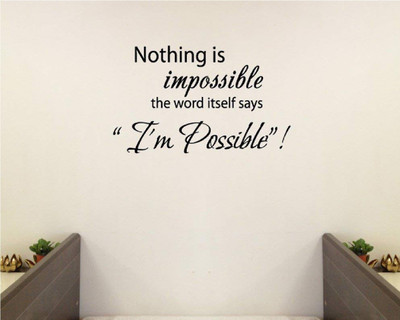 marvellous 60 cm m_nothingisimpossible Self Adhesive Sticker(Pack of 1)