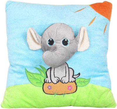 

CREATIVEVILLA CUTE ELEPHANT STUFFED SOFT PLUSH PILLOW CUSHION - 29 cm(Multicolor)