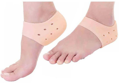 

infinitydeal Anti heel crack set socks pain foot gel relief anti silicone Heel Support (Free Size, Brown)
