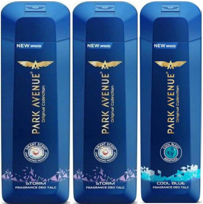 

Park Avenue STORM, COOL BLUE Deo TALC 200g × 3 Pack Of Three(600 g)