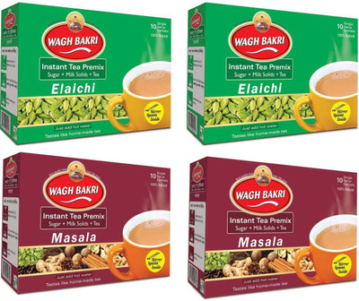 

Waghbakri Instant Tea Premix Elaichi & Masala 140 g (2 Units Each) Combo Cardamom Black Tea Bags(140 g, Box)