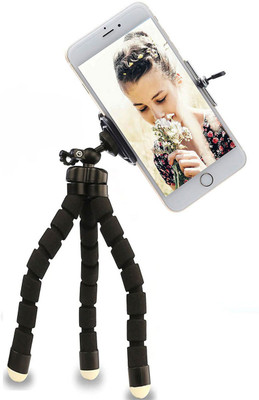 

BUY GENUINE Sponge Flexible Mini Tripod Camera Travel Tripod with 360 Rotatable mobile holder mount Phone Holder Selfie stick Gorillapod Universal Tripods For all Smartphones and Video Cameras, DSLR Tripod(Multicolor, Supports Up to 1000 g)