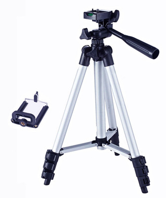

BUY GENUINE Tripod-3110 with with Smartphone Holder Mount For Android Mobile Portable Adjustable Lightweight Camera Stand With Three-Dimensional Head & Quick Release Plate For Canon Nikon Sony Cameras Camcorders Tripod(Silver & Black, Supports Up to 1500 