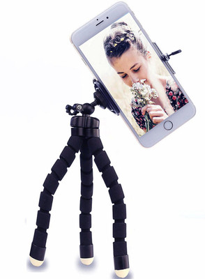 

BUY SURETY Sponge Flexible Mini Tripod Camera Travel Tripod with 360 Rotatable mobile holder Phone Holder Selfie stick Gorillapod Universal Tripods For all Smartphones and Video Cameras, DSLR Tripod(Multicolor, Supports Up to 1000 g)