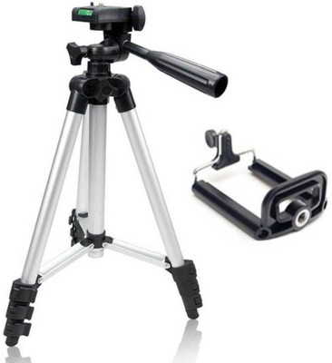 

STOCKHAWKERS 3110 Tripod Stand With 3-way Head Light Weight Digital Camera Tripod Tripod(Silver, Supports Up to 1500 g)