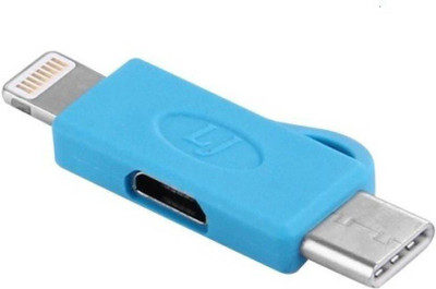 

FUZION 3 IN 1 Micro USB to Lightning 8 Pin and Type C Converter CHARGING USB Adapter(Blue)