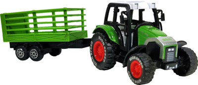 

Jack Royal Farm Tractor with trolly (Small Size) Die-cast Metal & ABS Plastic(Green (Neon))