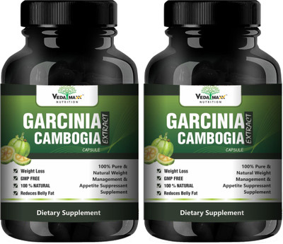 

VEDA MAXX Garcinia Cambogia Extract 100% Veg Weight Loss/Fat Burner Supplement (Pack of 02 each contain 60 Capsules )(500 mg)