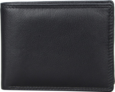 

LEATHERSTILE Men Black Genuine Leather Wallet(5 Card Slots)