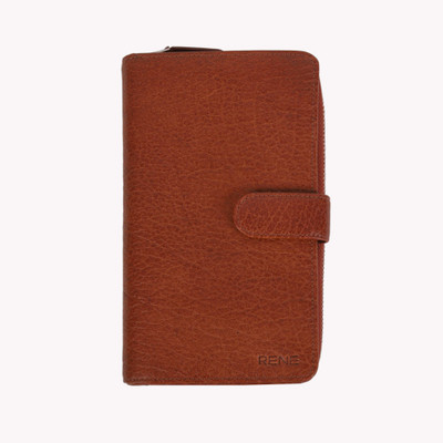 Rene Women Casual Tan Genuine Leather Wallet(17 Card Slots)