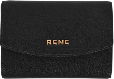 

Rene Women Casual Black Genuine Leather Wallet(11 Card Slots)