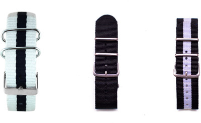 

Watch Me Make Your Own Watch By Watch Me- NATO Multicolored Straps (ONLY Straps)-MYOW COLLECTION MYOW-WBK-BK-BKW 22 mm Nylon Watch Strap(Multicolor)