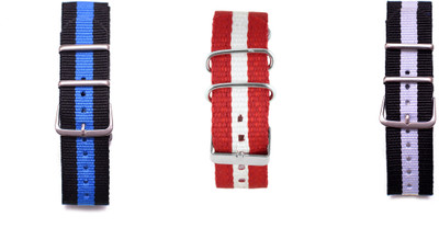 

Watch Me Make Your Own Watch By Watch Me- NATO Multicolored Straps (ONLY Straps)-MYOW COLLECTION myow-bubk-rw-bkw 22 mm Nylon Watch Strap(Multicolor)