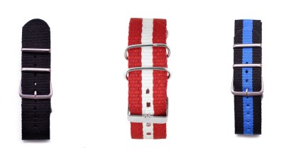 

Watch Me Make Your Own Watch By Watch Me- NATO Multicolored Straps (ONLY Straps)-MYOW COLLECTION myow-bk-rw-bkbu 22 mm Nylon Watch Strap(Multicolor)