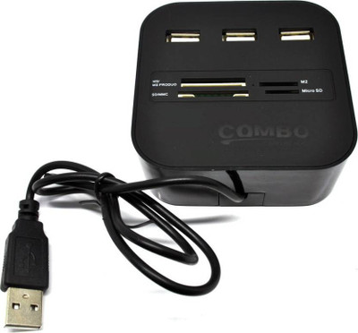 

Freya USB 2.0 hub Combo All In One with 3 ports for SD/MMC/M2/MS Multi Card Reader USB Adapter(Multicolor)