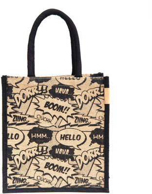

H&B LNH-COMIC TALK-BLK LUNCH Waterproof Lunch Bag(Black, 11 inch)