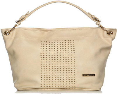 

Addons Golden Studded hobo Shoulder Bag(White, 5 L)