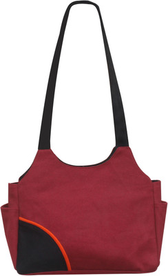

Ryan Women's Cotton Shopping Bag Shoulder Bag(Red, 7 L)