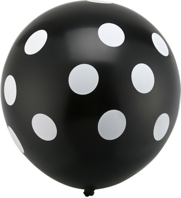 

Theme My Party Printed Pack of 50 Polka Dot Latex Balloon - Black - Size 12 Inch Balloon(Black, Pack of 50)