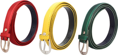 

styles creation Women Casual, Party, Formal Red, Yellow, Green Artificial Leather Belt, Green;red;yellow