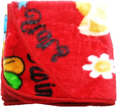 

NewJainTraders Printed  Hooded Baby Blanket(Woollen Blend, Red01
