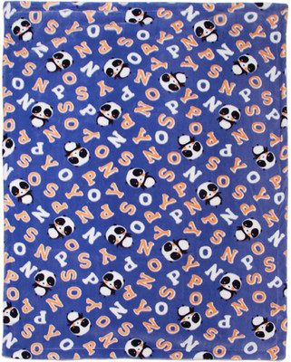 

MeeMee Text Print  Crib Baby Blanket(Cotton, Dark Blue